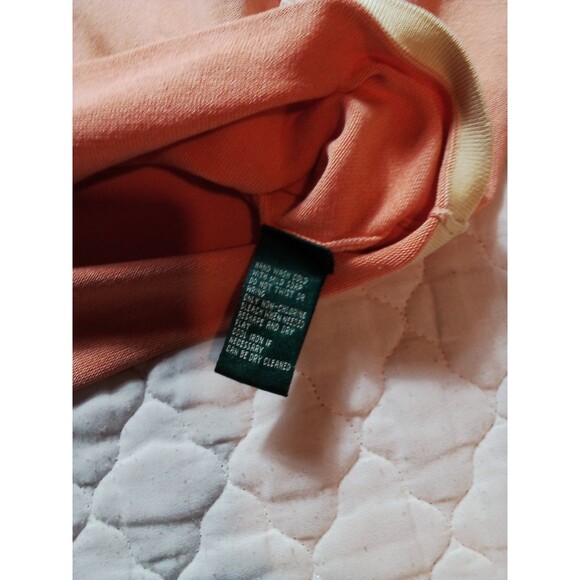 Women's Ralph Lauren Green Label Cardigan Peach Yellow Accents Size Large - Picture 13 of 13
